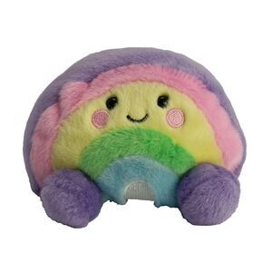 Aurora Palm Pals Vivi Rainbow 5in Plush Stuffed Toy Soft Pastel Happy Great Cond